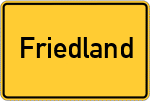 Place name sign Friedland, Kreis Göttingen