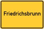 Place name sign Friedrichsbrunn