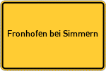 Place name sign Fronhofen bei Simmern