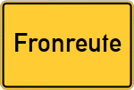 Place name sign Fronreute