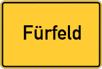 Place name sign Fürfeld, Kreis Bad Kreuznach