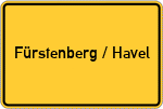 Place name sign Fürstenberg / Havel