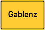 Place name sign Gablenz, Niederlausitz