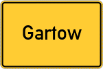 Place name sign Gartow, Elbe