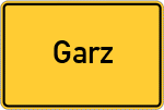 Place name sign Garz, Usedom
