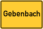 Place name sign Gebenbach