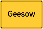Place name sign Geesow