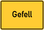 Place name sign Gefell, Kreis Daun