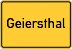 Place name sign Geiersthal