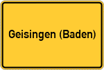 Place name sign Geisingen (Baden)