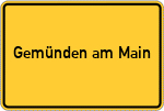 Place name sign Gemünden am Main
