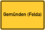 Place name sign Gemünden (Felda)