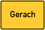 Place name sign Gerach, Oberfranken
