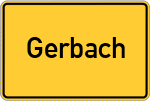 Place name sign Gerbach, Pfalz