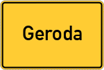 Place name sign Geroda, Unterfranken