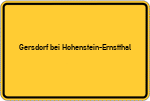 Place name sign Gersdorf bei Hohenstein-Ernstthal