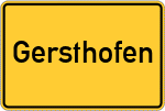 Place name sign Gersthofen