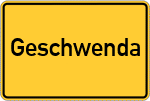 Place name sign Geschwenda