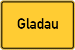 Place name sign Gladau