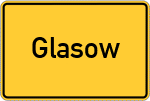 Place name sign Glasow, Vorpommern