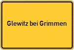 Place name sign Glewitz bei Grimmen