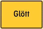 Place name sign Glött, Schwaben