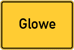 Place name sign Glowe, Rügen