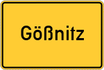 Place name sign Gößnitz, Thüringen