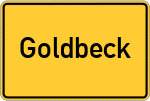 Place name sign Goldbeck, Altmark