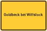 Place name sign Goldbeck bei Wittstock
