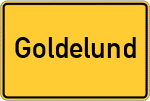 Place name sign Goldelund