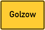 Place name sign Golzow, Oderbruch