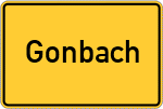 Place name sign Gonbach