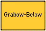 Place name sign Grabow-Below
