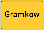 Place name sign Gramkow