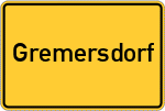Place name sign Gremersdorf, Holstein