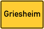 Place name sign Griesheim, Hessen