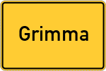 Place name sign Grimma