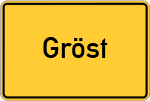 Place name sign Gröst