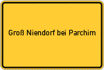 Place name sign Groß Niendorf bei Parchim