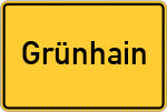 Place name sign Grünhain