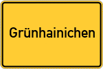 Place name sign Grünhainichen