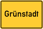 Place name sign Grünstadt