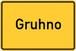 Place name sign Gruhno