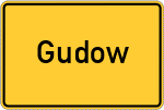 Place name sign Gudow, Kreis Herzogtum Lauenburg