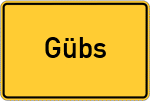 Place name sign Gübs