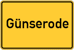 Place name sign Günserode