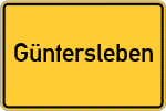 Place name sign Güntersleben, Kreis Würzburg