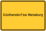 Place name sign Günthersdorf bei Merseburg