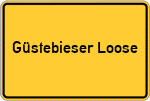 Place name sign Güstebieser Loose